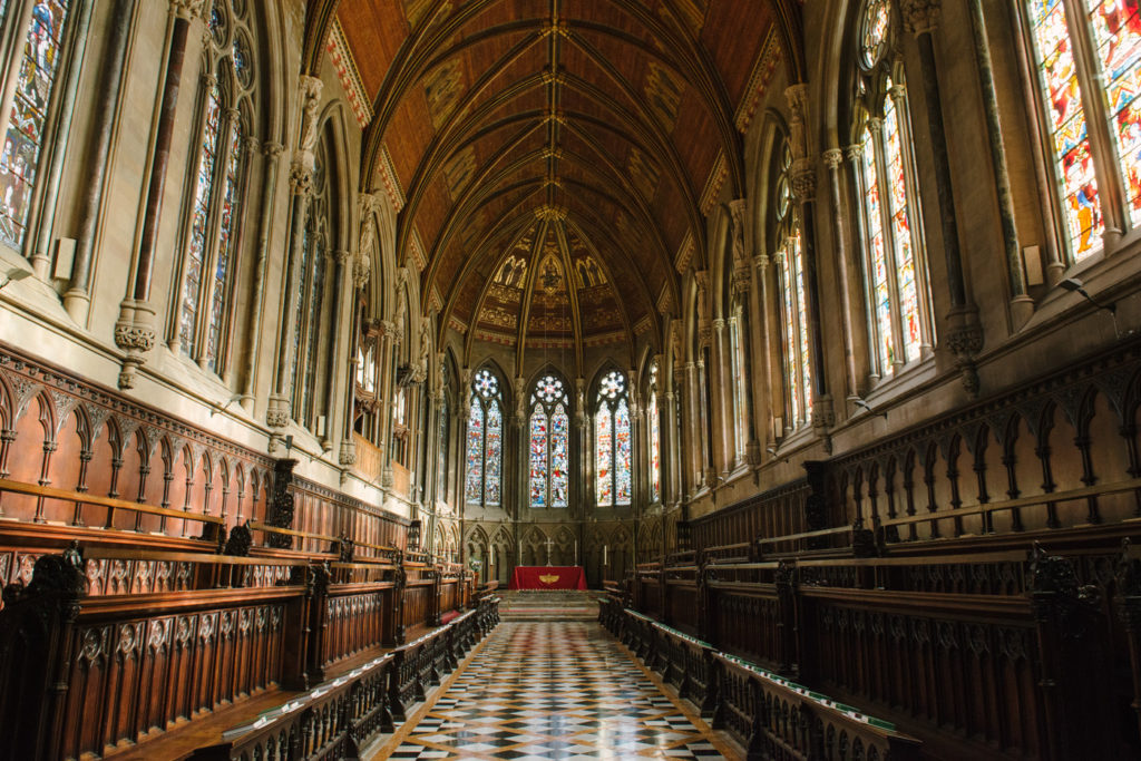 View down the nave of the College Chapel